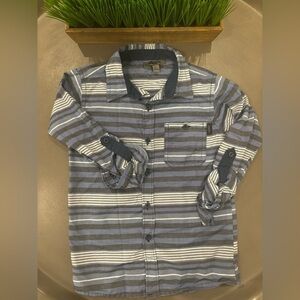 DKNY Boys Long Sleeve Blue Striped Button Down Size 6